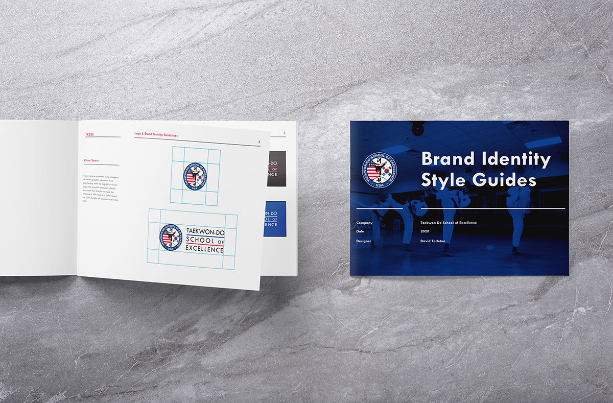 TaeKwon Do School of Excellence brand guidelines mockup